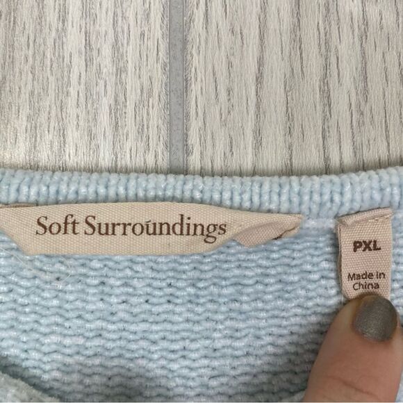 Soft Surroundings | Lisbeth Chenille Striped V Neck Sweater Size Petite XL - Picture 11 of 12